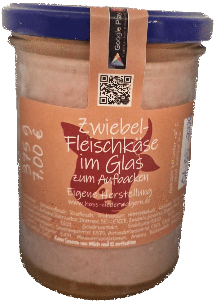 eine weitere Delikatesse wartet auf Sie: Zwiebelfleischkäse im Glas